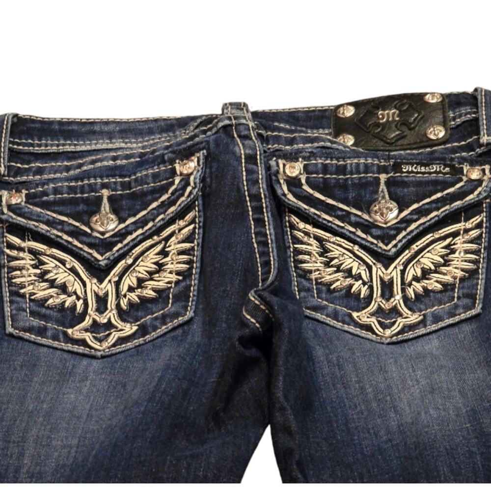 Miss Me Skinny Bling Angel Wings Pockets‎ Stretch Women's Size 25 x 31 girls 16